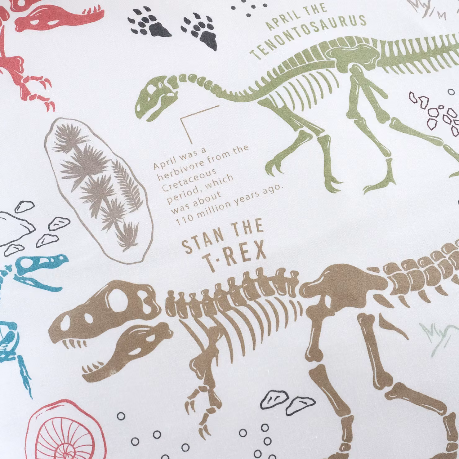 Happy Linen Company Dino Explorer Dinosaur T-Rex Reversible Duvet Cover and Pillowcase Set, Multicolour, W: 140 cm, H: 200 cm – 3