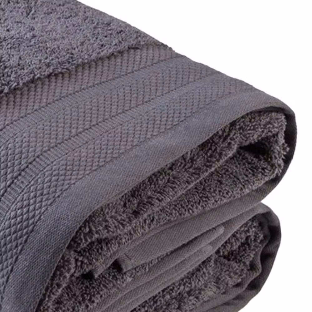 ARTG Excellent Deluxe Cotton Terry Bath Towel in Grey with Border – 2