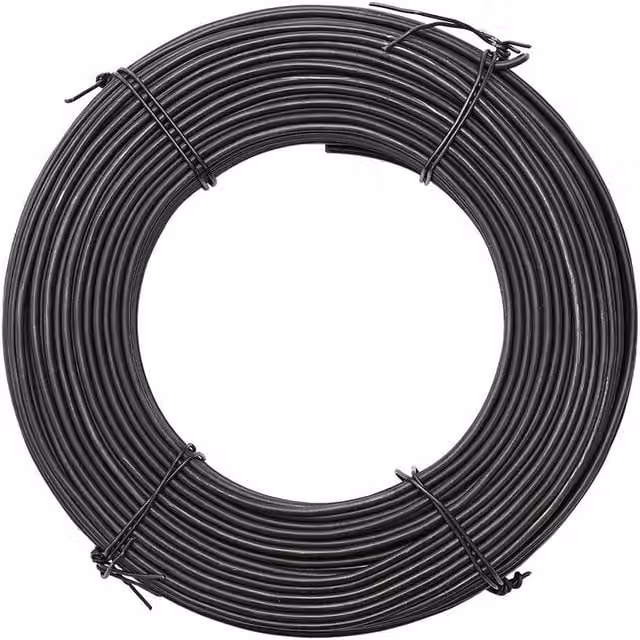 NESTLUNE Black Coated Iron Garden Plant Support Wire Coil, 25m x 2.5mm, 1kg