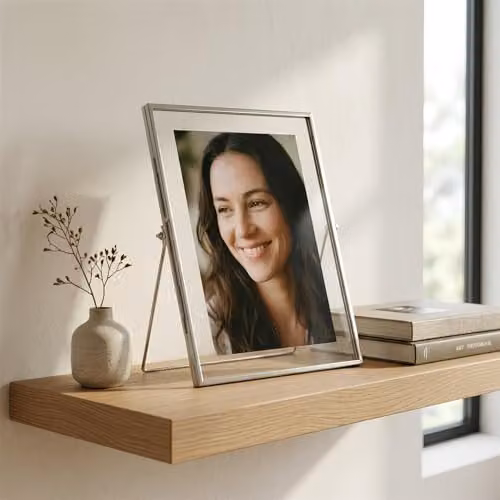 Nicola Spring Rectangular Metal Tabletop Photo Frame in Silver or Gold, Fits 20 x 25 cm – 6