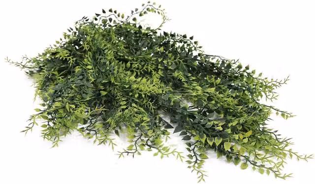 Green Artificial Hanging Leaf Plant, Fire and UV Resistant, H 85 cm x W 12 cm