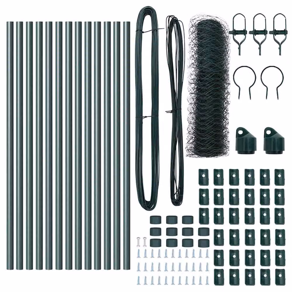 Berkfield Home Green Steel Hexagon Fence, W: 0.4 m, L: 25 m – 5