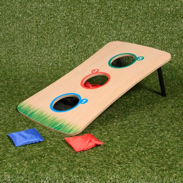 Kidz Outdoors 3 Holes Bean Bag Toss Throwing Game, Multicolour