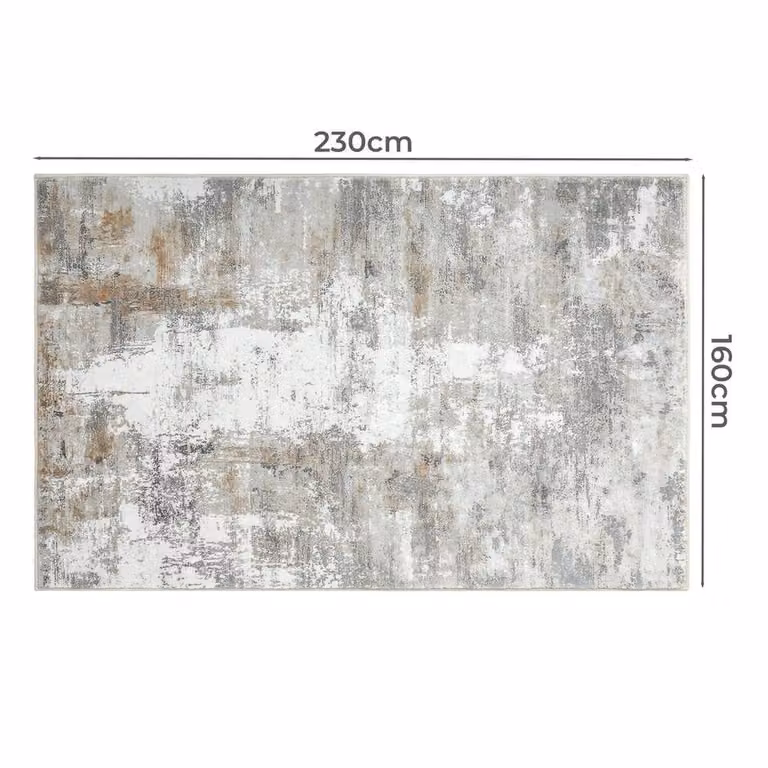 Kelvenix Large Non-Slip Abstract Modern Round Rug, Grey, W: 100 cm