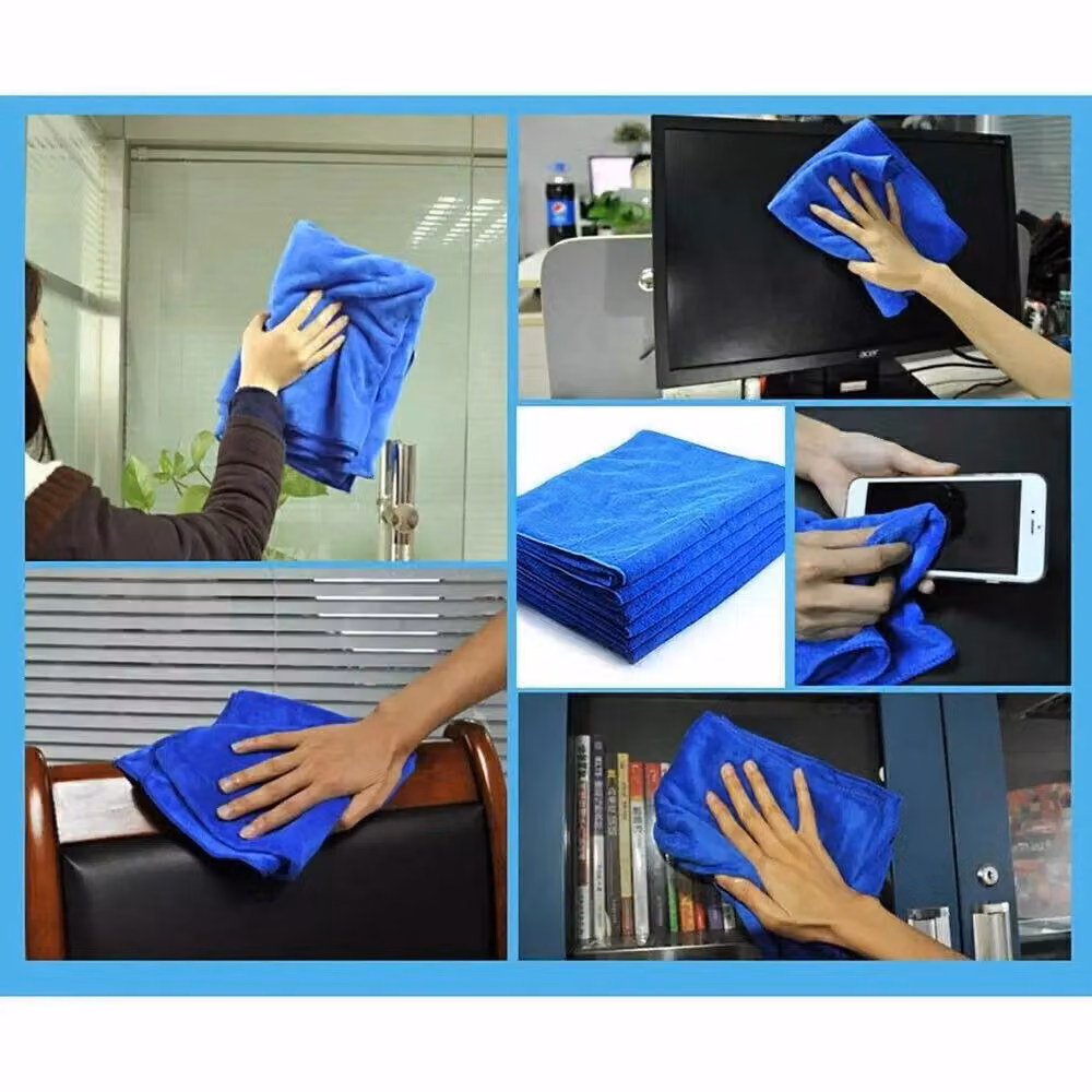 NESTLUNE 50 Pack Blue Microfibre Car Detailing Cleaning Cloths, W 100 cm x H 15 cm – 5