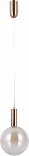 Netlighting Strela Globe Pendant Ceiling Light in Gold/Brass with 20 cm Transparent Glass Sphere and Warm White LED