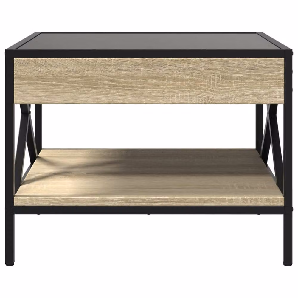 Berkfield Home Infinity LED Coffee Table in Sonoma Oak Brown, W/D/H: 50 x 50 x 38 cm – 3