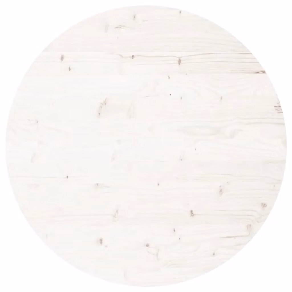 Berkfield Home Round White Solid Wood Pine Table Top, Diameter: 70 cm, Thickness: 3 cm – 2
