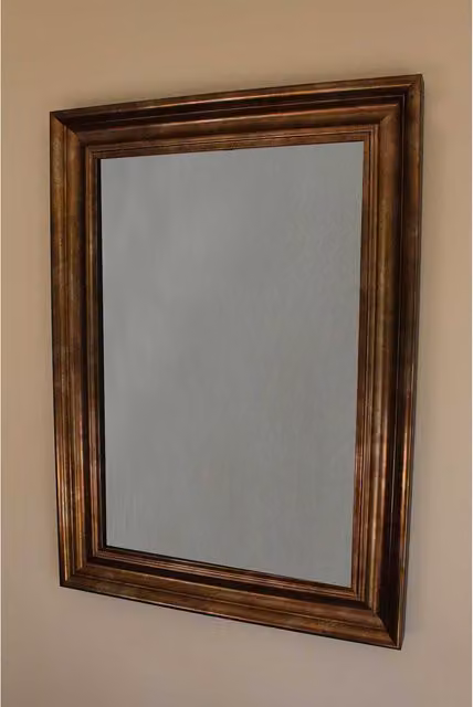 Benjamin Tate Design LTD Modern Rectangular Wall Mounted Accent Mirror in Bronze, Diameter: 71 cm