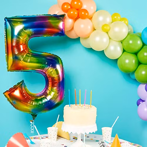 Amscan Large Number 5 Rainbow Multicolour Birthday and Anniversary Decoration – 2