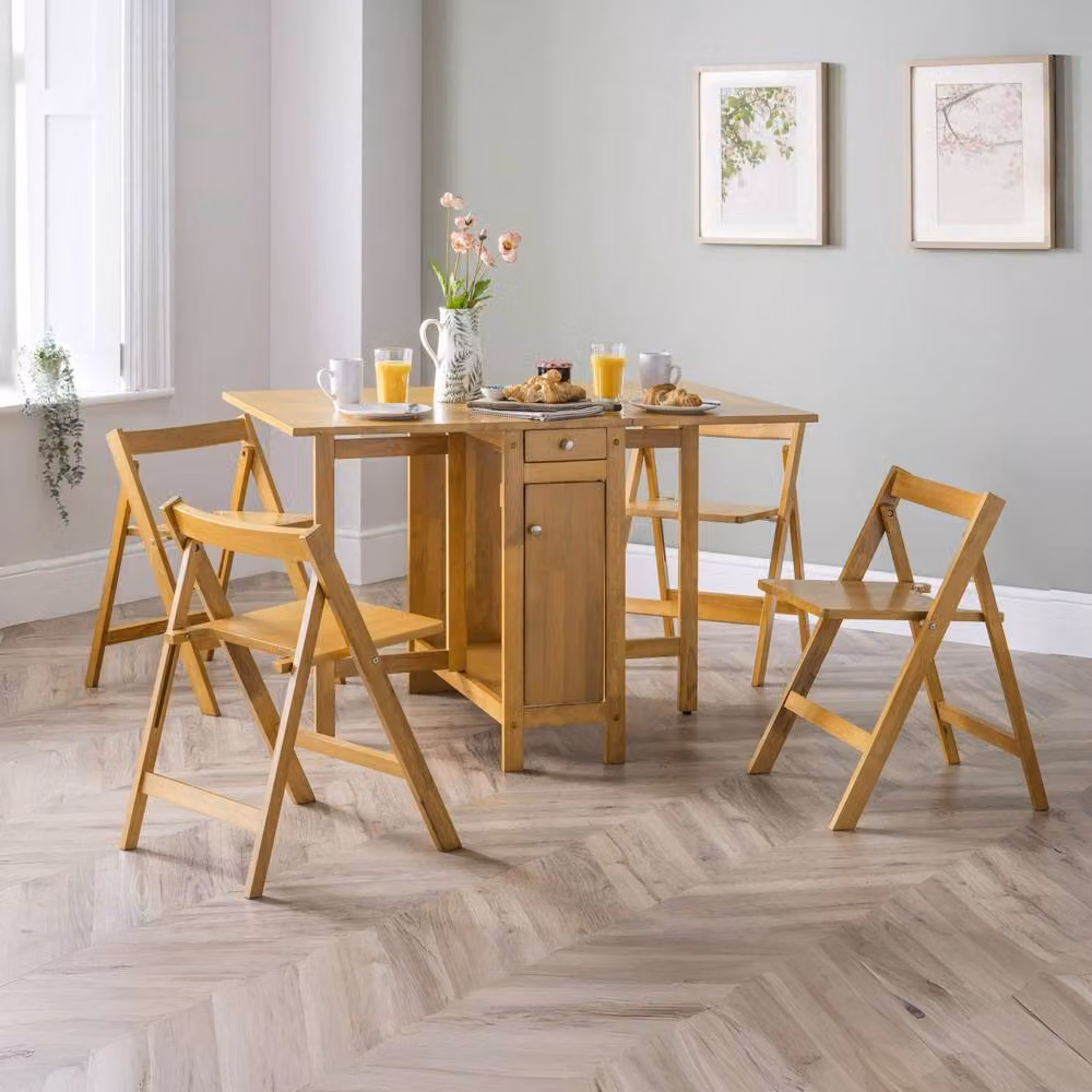 Cheshire Premium Savona 4 Seater Extending Dining Set, Light Oak in Brown, Width: 120 cm – 2