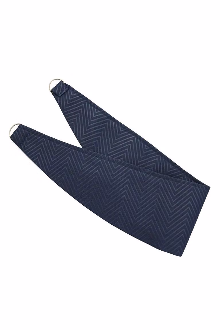 Homescapes Herringbone Curtain Tie Back Pair in Navy Blue