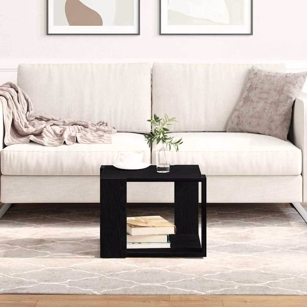 Berkfield Home Black Oak Coffee Table, W/D/H: 40 x 40 x 30 cm – 2