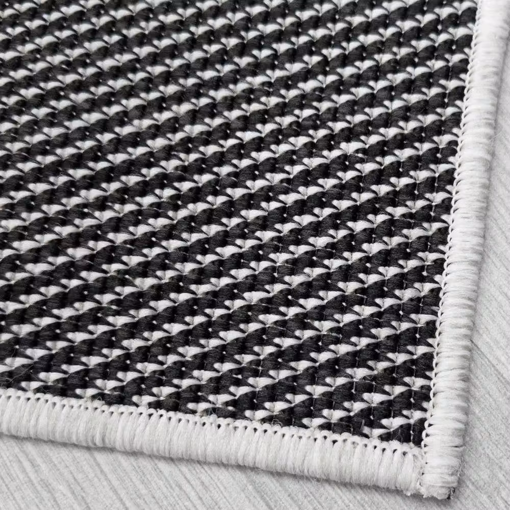 runrug Coastal Reversible Indoor/Outdoor Carpet Runner Rug in Black, W/D/H: 60 x 180 cm – 4