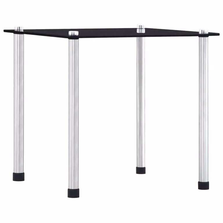 Berkfield Home Nesting Tables, 3 Piece Set with Black Tempered Glass and Metal, Modern Square Design
