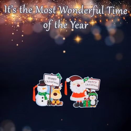 VFM e-Store Christmas Themed Present Gift Tags, 8 Pack, Multicolour, W: 16 cm, H: 16 cm, D: 0.1 cm – 4