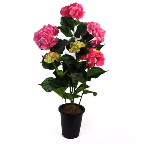 Leaf Design UK Pink Artificial Hydrangea Potted Plant, Height: 90 cm – 1