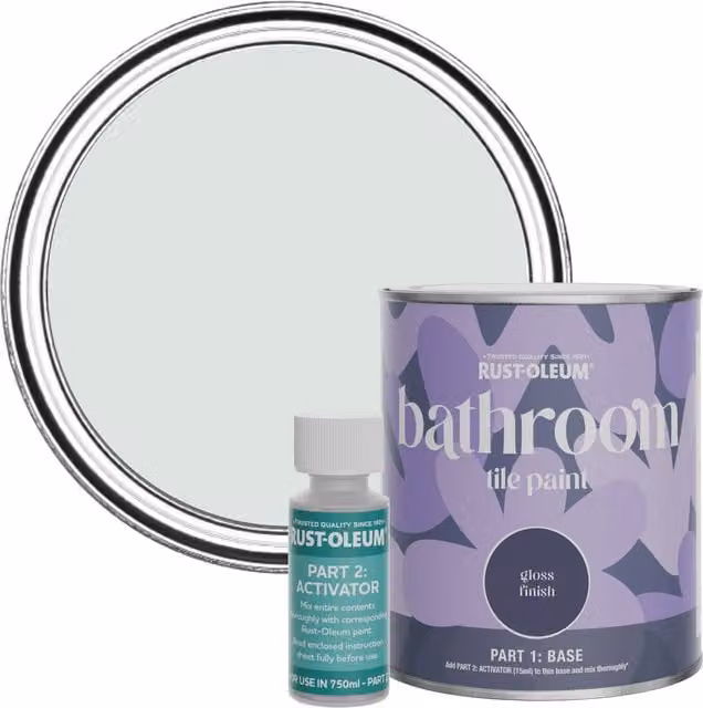 Rust-Oleum Bathroom Tile Paint in Gloss Finish, Library Grey, 750ml