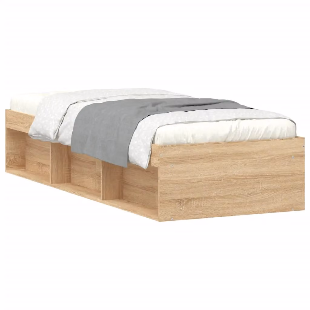 Berkfield Home Sonoma Oak Small Single Bed Frame in Brown, W: 75 cm x L: 190 cm – 2