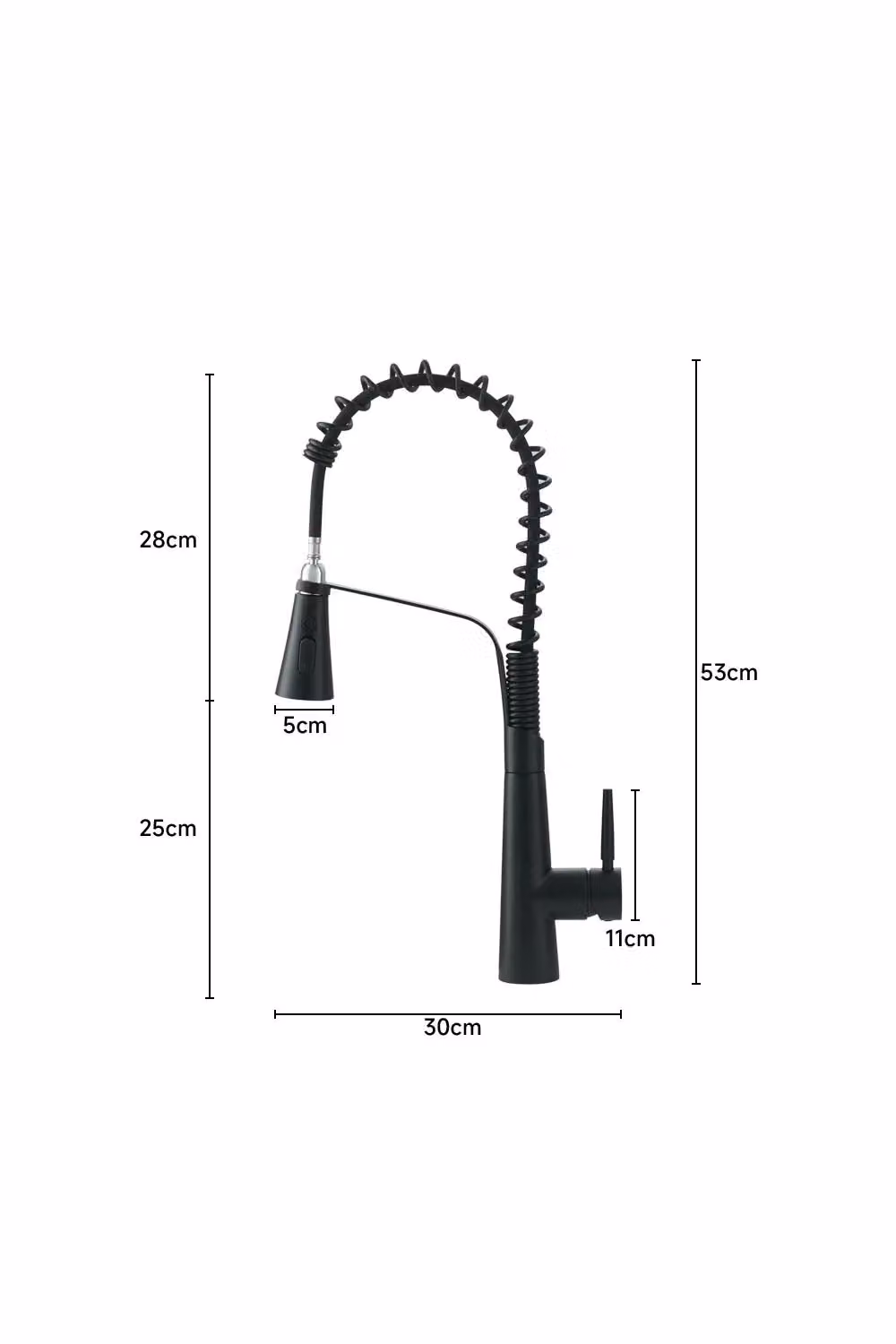 Living and Home Matt Black Pre-rinse Pull Down Kitchen Faucet with Pull-out Spout and Spray Function – 5