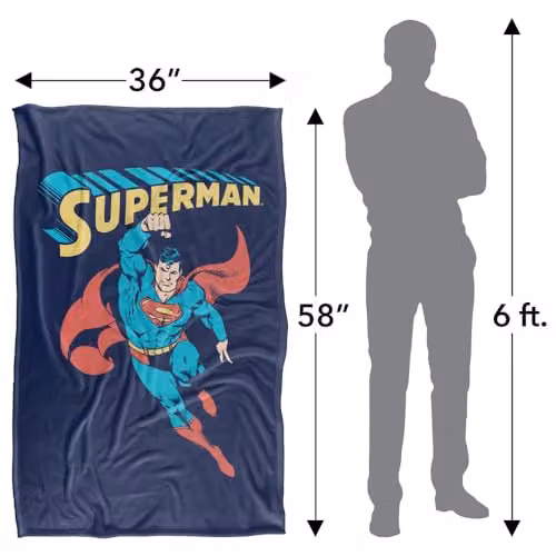 Warner Bros. Superman Superhero Super Soft Silky Touch Fleece Throw Blanket, Multicolour – 4