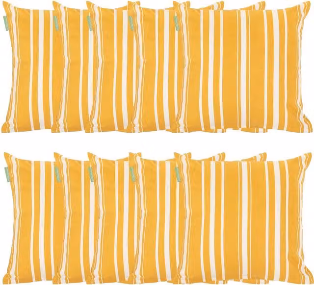 Gardenista Jungle Horizon Printed Outdoor Square Scatter Cushion in Yellow, W/D/H: 45 x 45 x 45 cm