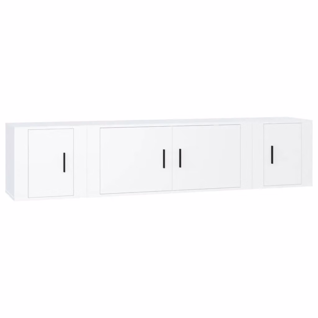 Berkfield Home 3 Piece Classic White Matt TV Cabinet Set in Engineered Wood – 2