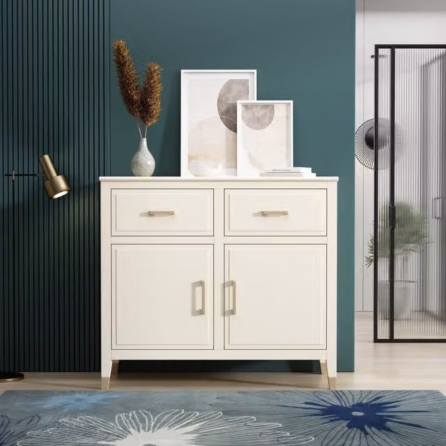 Cabinet Bits Palazzi Modern 2 Door 2 Drawer Sideboard in Matt White – 1