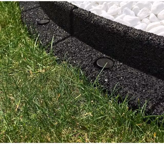 Primrose Flexiborder Black Rubber Garden Edging for Lawns, 1 Pack – 1