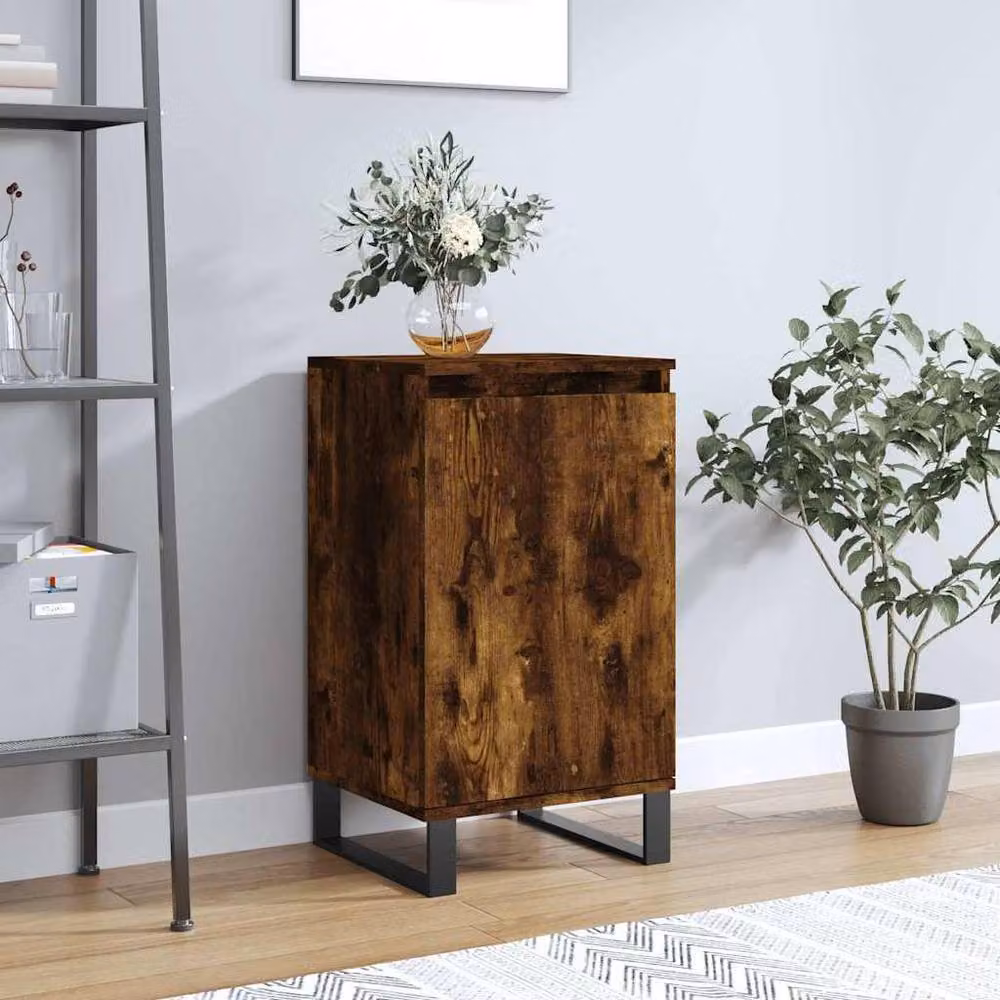 Berkfield Home Industrial Sideboard in Smoked Oak and Dark Brown, W/D/H: 40 x 35 x 70 cm – 2