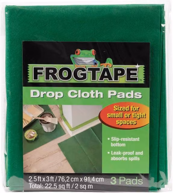FrogTape Non-Slip Drop Cloth Pads, Multicolour, Pack of 3 – 1