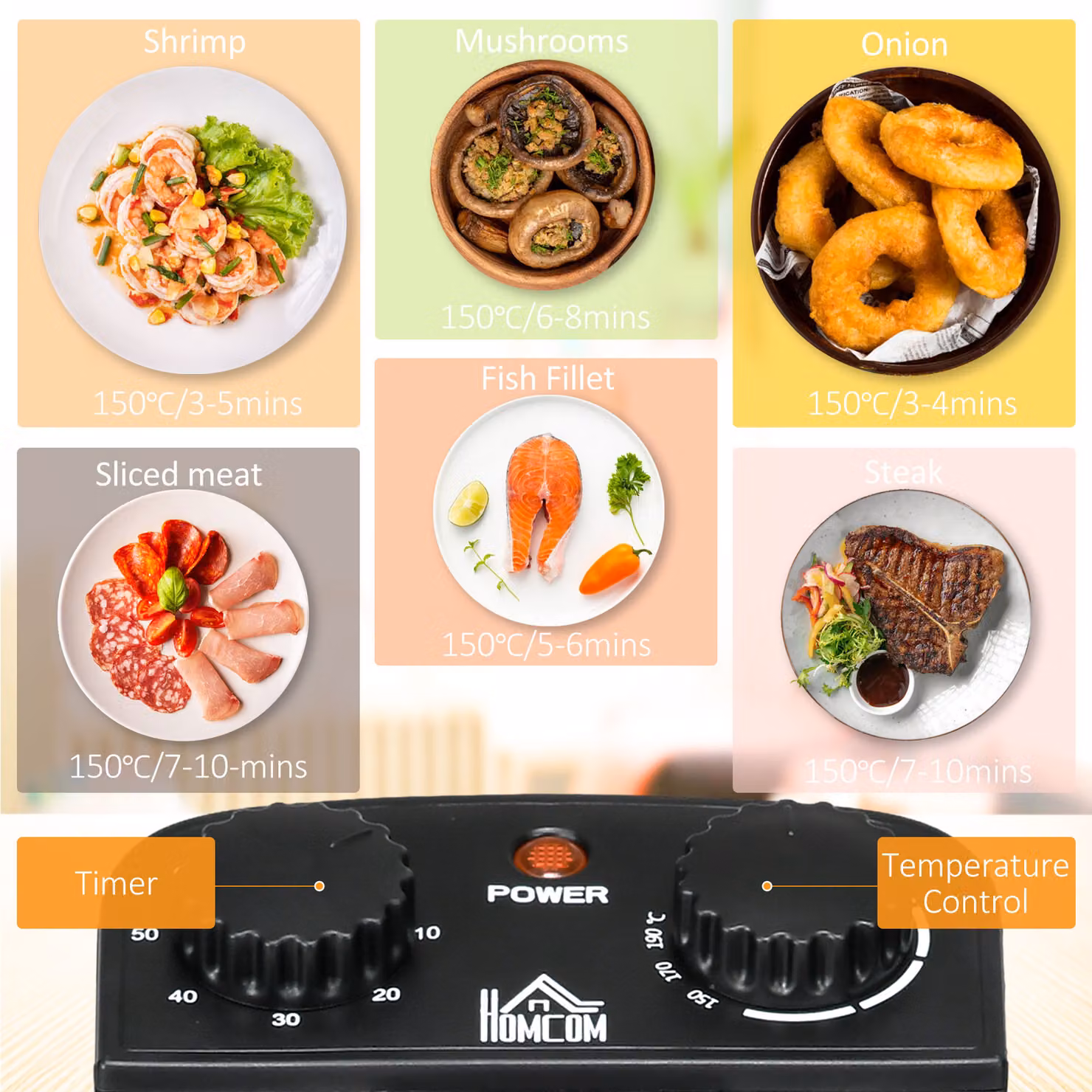 HOMCOM 3 Litre Stainless Steel Deep Fat Fryer in Silver with 2000W Power, Adjustable Temperature, 60min Timer and Overheat Protection – 4