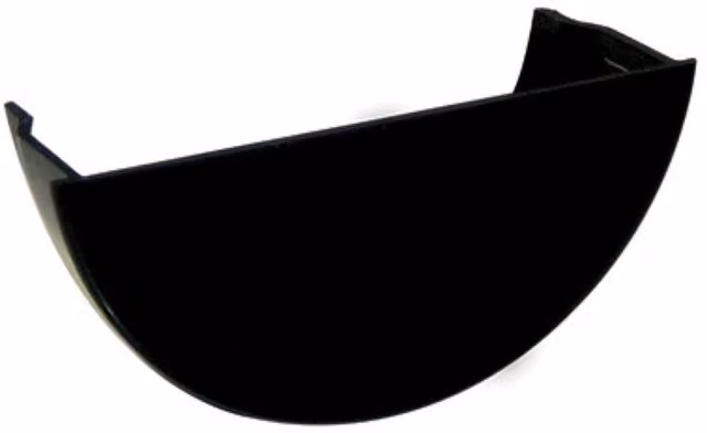 FloPlast 112mm Round Half Round Internal Stop End Plastic in Black and Grey