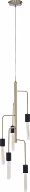 Orsina Modern 5 Bulb Adjustable Pendant Light by Interiors by Premier in Black and Gold/Brass