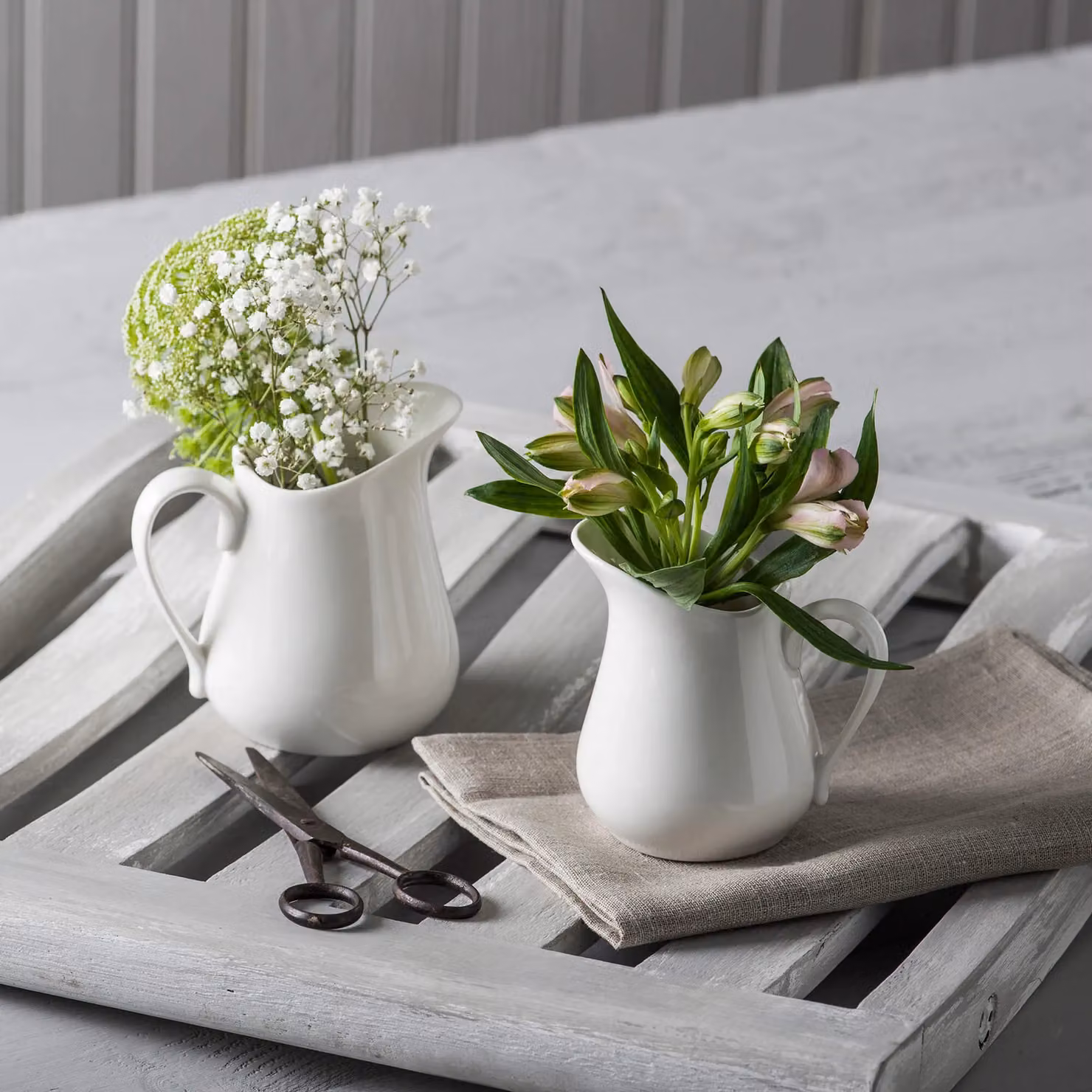 WM Bartleet & Sons White Ceramic Traditional Milk Jug Set of 2 – 2