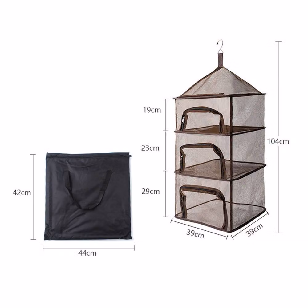 Quipulse Outdoor Folding 4-Layer Multi-Functional Drying Net in Khaki – 6