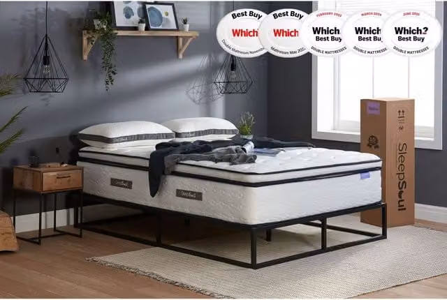 SleepSoul Space Pocket Spring Mattress in White, W/D/H: 180 x 200 cm – 1