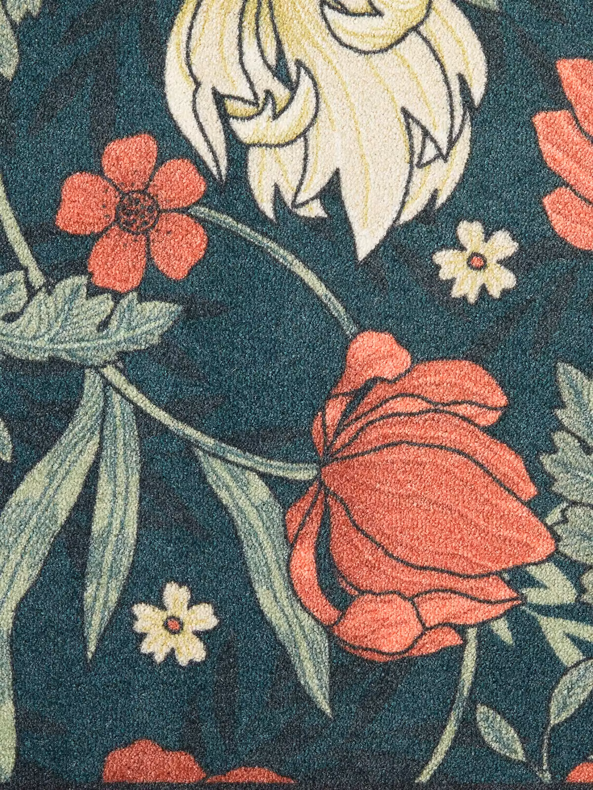 Artsy Mats William Morris Rose Floral Washable Non-Slip Indoor Doormat, Green, W: 80 cm, D: 50 cm – 2