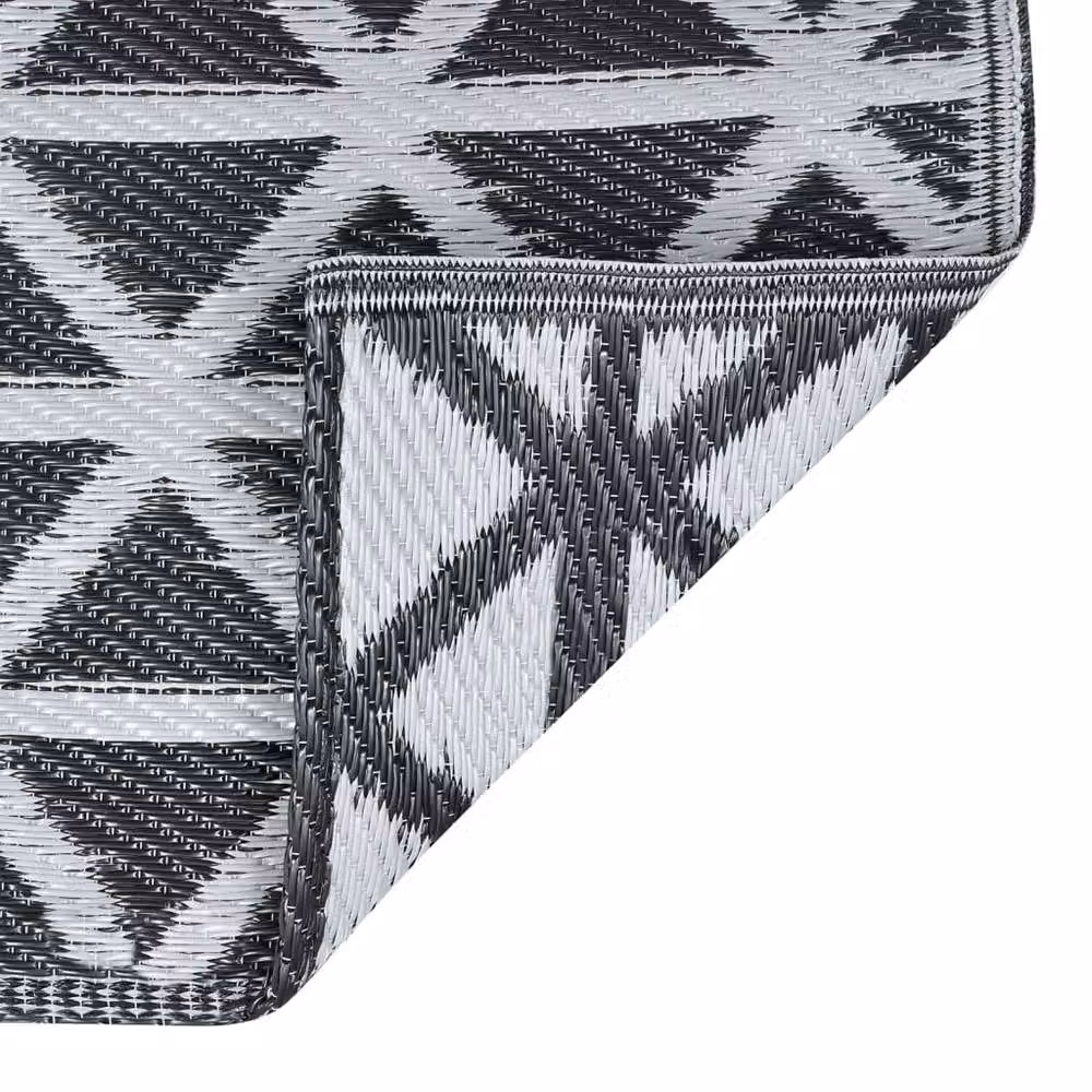 Berkfield Home Black Geometric Outdoor Garden Carpet, W: 160 cm, D: 230 cm – 5