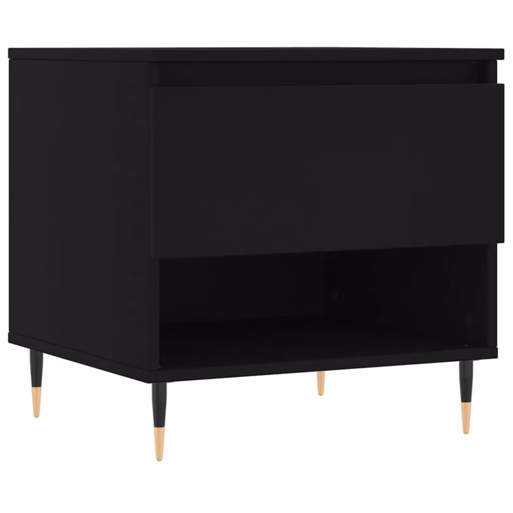 Berkfield Home Set of 2 Modern Black Square Coffee Tables in Engineered Wood, W/D/H: 50 x 46 x 50 cm – 3