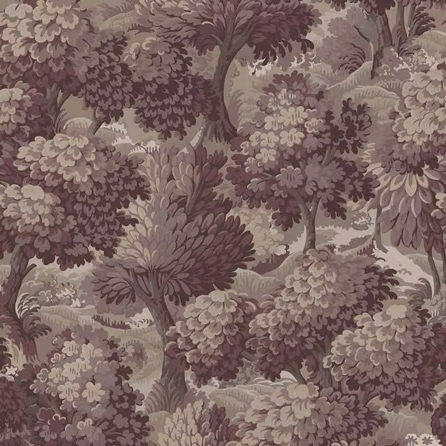 NEMOR Anemone Purple Floral Botanical Art Nouveau Wallpaper Roll (W: 52 cm, H: 300 cm)