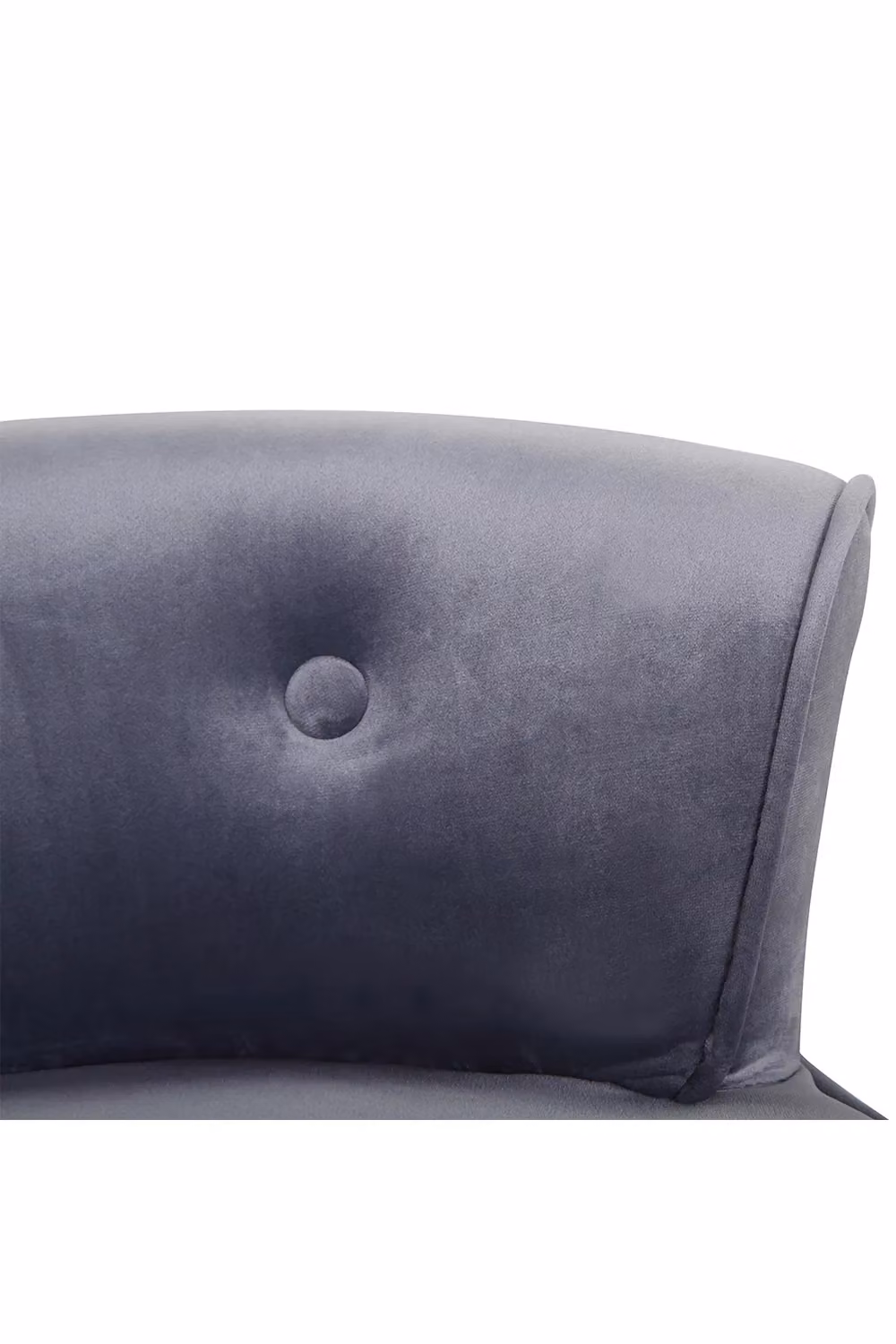 Living and Home Grey Velvet Low Backrest Dressing Stool with Log Colour Wood Legs – 4