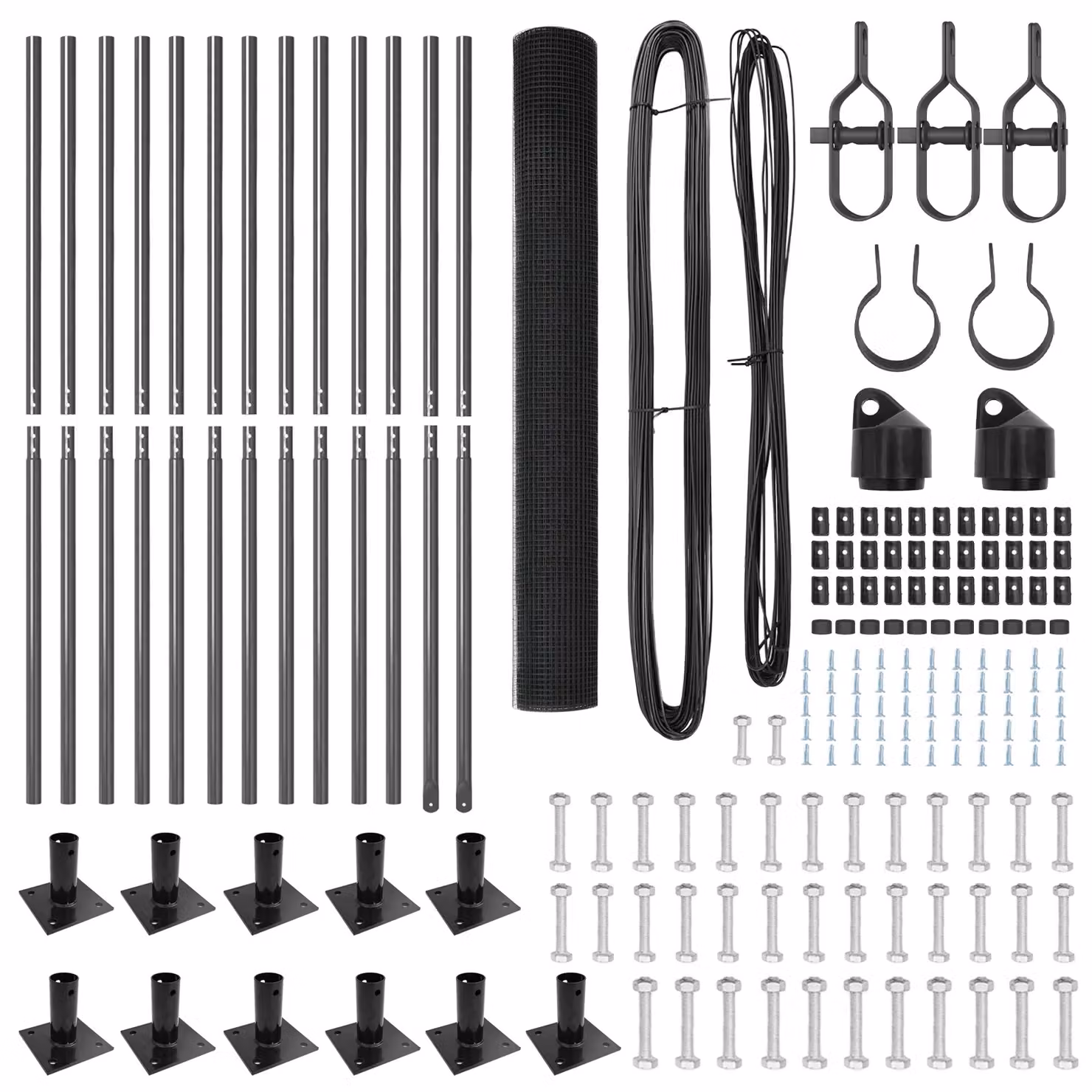 Berkfield Home Grey Steel Welded Wire Fence with 13 Flanged Posts, W: 25 m, H: 0.8 m – 3