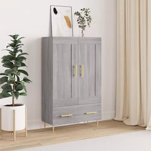 vidaXL Modern Grey Sonoma Highboard in MDF, W/D/H: 69.5 x 31 x 115 cm – 2