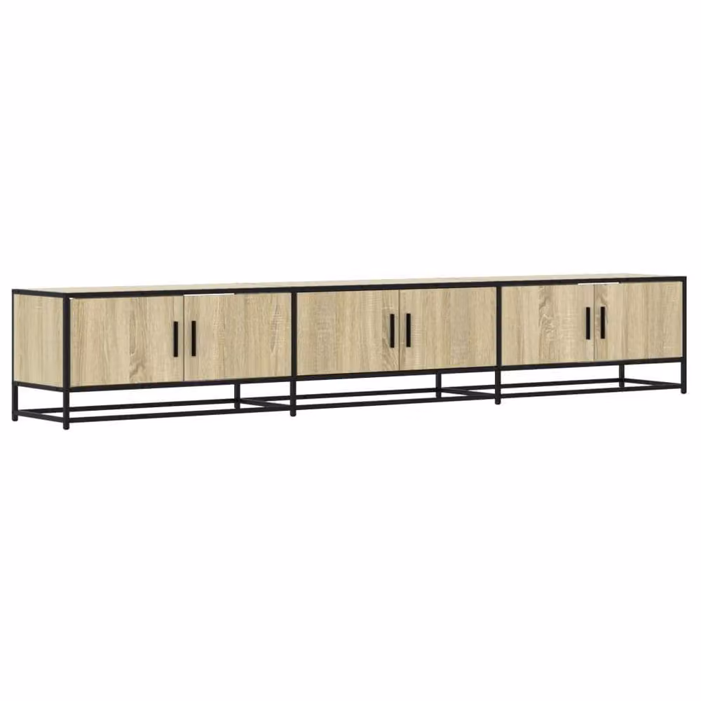 Berkfield Home TV Cabinet in Sonoma Oak and Beige, W/D/H: 240 x 35 x 41 cm – 2