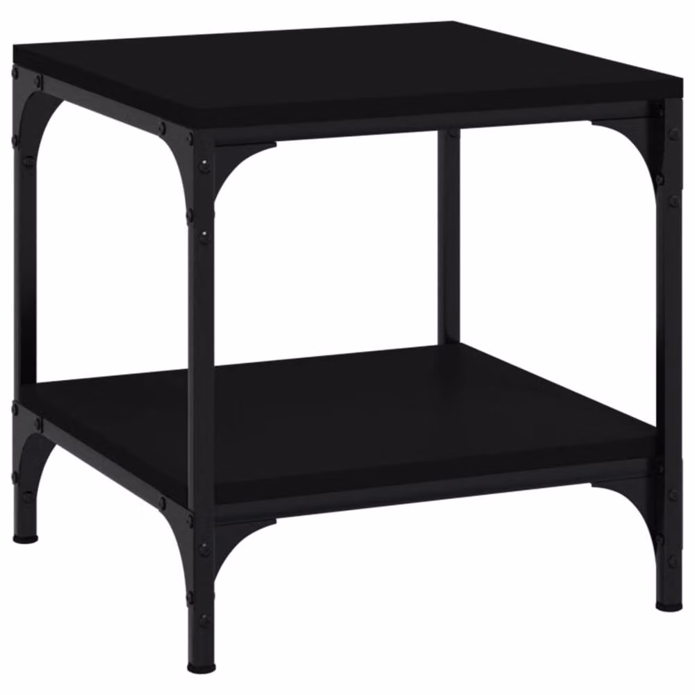 Berkfield Home Set of 2 Black Square Side Tables, W/D/H: 40 x 40 x 40 cm – 4