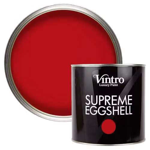Vintro Red Dante's Dream Eggshell Satin Paint for Walls, Wood and Trim, 2.5 Litres