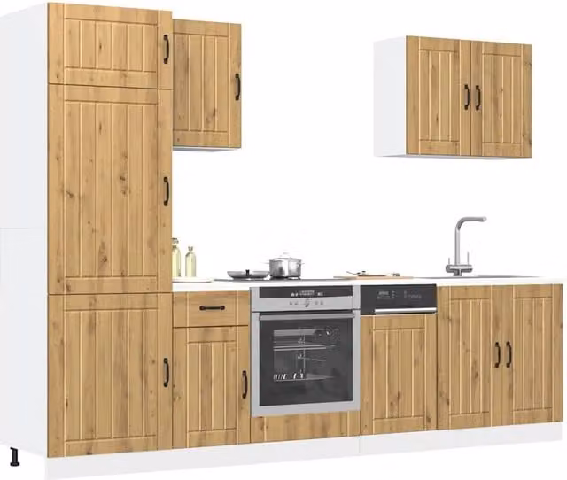 Berkfield Home Kalmar 7 Piece Kitchen Cabinet Set in Brown Artisan Oak Engineered Wood