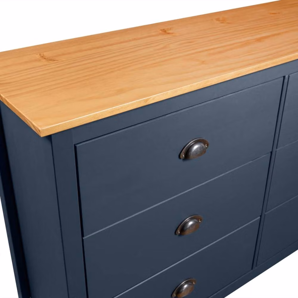 Berkfield Home Hill Sideboard in Grey Solid Pine Wood, W/D/H: 125 x 40 x 80 cm – 3