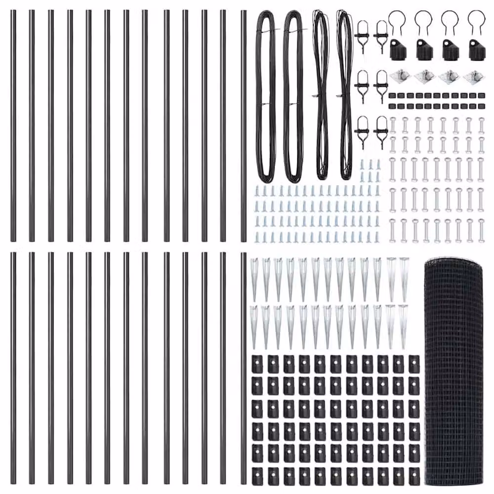 Berkfield Home Grey Steel Welded Wire Fence with 13 Round Spike Posts, W: 40 cm, L: 50 m – 4